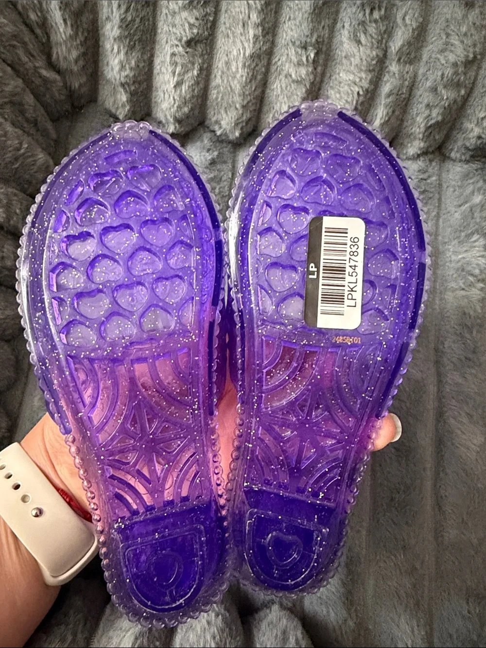 Rapunzel  Purple Kids Jelly Slide Sandals with Princess Medallion